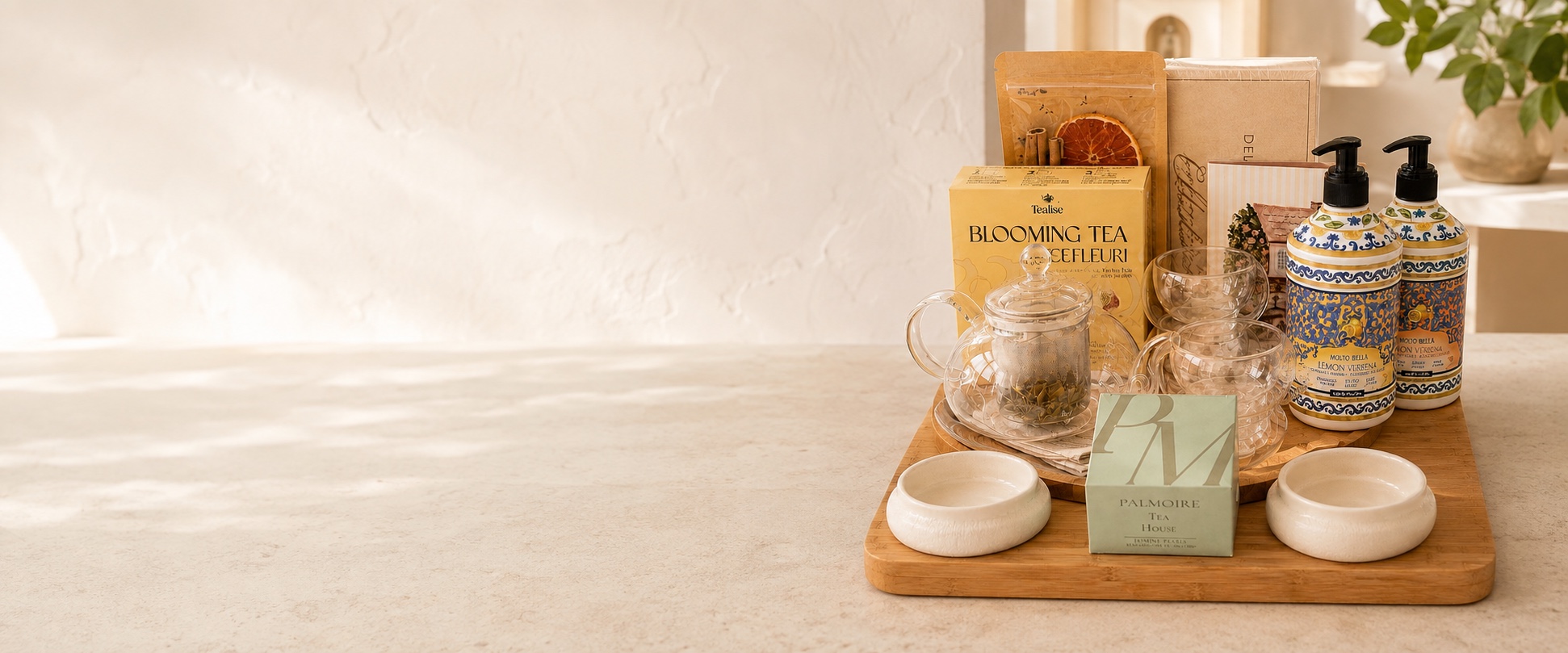 A thoughtfully arranged Signature Welcome gift ready to celebrate a new home